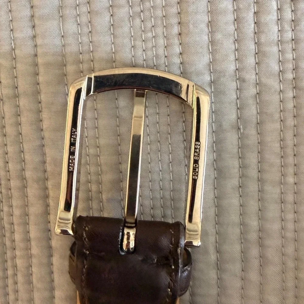 Brioni Mens Brown Woven Braided Calf Leather Belt Size 38 Hand Made in Italy